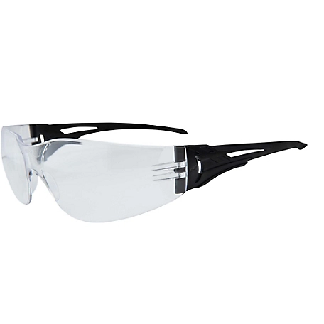 Edge Eyewear Viso Protective Glasses, Black Frame, Clear Lenses, 200 pk.