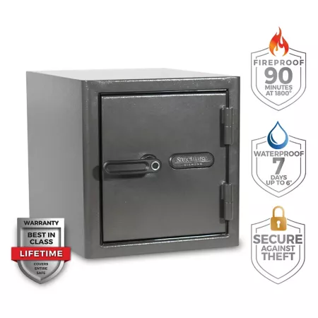 Sanctuary 1.32 cu Fireproof/Waterproof Home and Office Safe with Diamond Biometric Lock Dark Gray Hammered Tone Burglary & Fire Safes