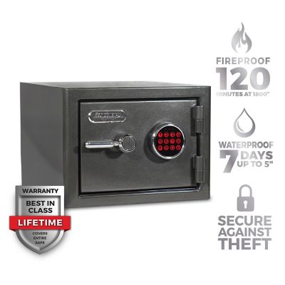 Sanctuary Platinum 1.07 cu. ft. Fireproof/Waterproof Home & Office Safe with Electronic Lock, Dark Gray Metallic, SA-PLAT1-DP