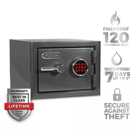 Sanctuary 1.07 cu Platinum Fireproof/Waterproof Electronic Lock for Home and Office Metallic Dark Gray Burglary & Fire Safes