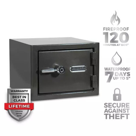 Sanctuary 1.07 cu Fireproof/Waterproof Home and Office Safe with Platinum Biometric Lock Metallic Dark Gray Burglary & Fire Safes