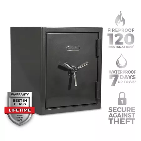 Sanctuary 3.32 cu Fireproof/Waterproof Home and Office Safe with Platinum Biometric Lock Metallic Dark Gray Burglary & Fire Safes