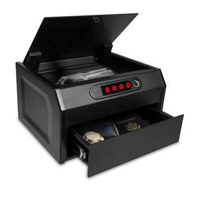 Image showing  1 Gun 0.31 cu. ft. Biometric and Digital Lock Home Defense Dual Access Quick Access Gun Vault