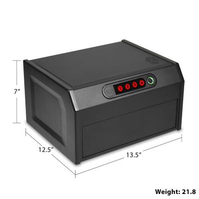 Image showing  1 Gun 0.31 cu. ft. Biometric and Digital Lock Home Defense Dual Access Quick Access Gun Vault