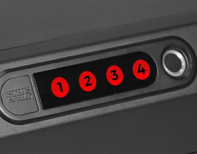 Image showing  1 Gun 0.31 cu. ft. Biometric and Digital Lock Home Defense Dual Access Quick Access Gun Vault