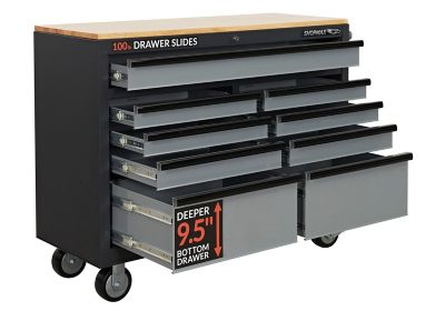 Image showing  18 in. x 37 in. x 46 in. 9-Drawer Mobile Workstation with Solid Wood Top