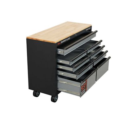 Image showing  18 in. x 37 in. x 46 in. 9-Drawer Mobile Workstation with Solid Wood Top