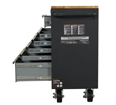 Image showing  18 in. x 38 in. x 52 in. 11-Drawer Mobile Workstation with Solid Wood Top
