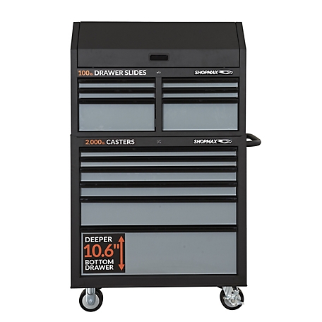SHOPMAX 36 in. 12-Drawer Tool Chest and Rolling Cabinet Combo at Tractor  Supply Co.