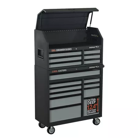 SHOPMAX 41" 16-Drawer Tool Chest and Rolling Cabinet Combo Tool Chest Combos