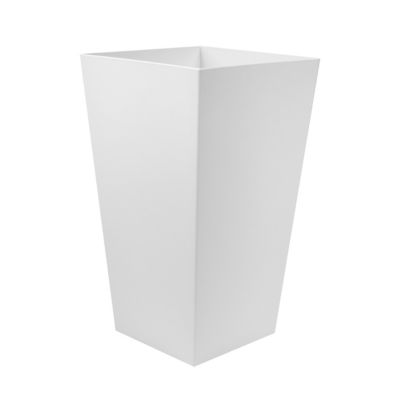 Bloem 5 gal. Plastic Tall Finley Square Casper Planter, 20 in. White