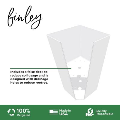 Image showing  5 gal. Plastic Tall Finley Square Casper Planter, 20 in. White