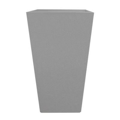 Bloem 5 gal. Plastic Tall Finley Square Planter, 20 in., Charcoal