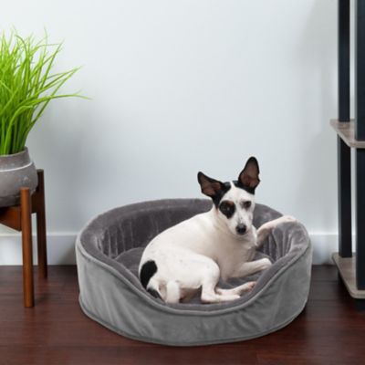 Image showing 6 th FurHaven Plush and Velvet Orthopedic Oval Dog Bed