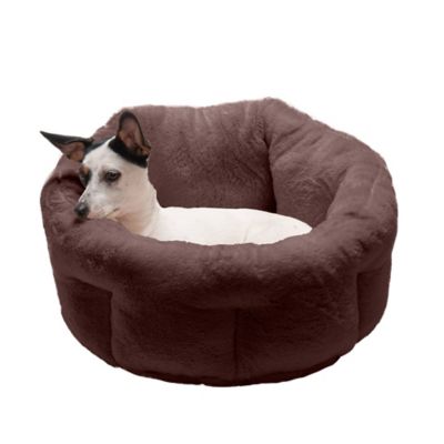 FurHaven Luxury Fur Warming Hi-Lo Cuddler Pet Bed