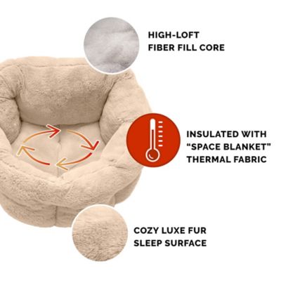Image showing  Luxury Fur Warming Hi-Lo Cuddler Pet Bed