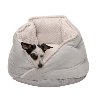 FurHaven Minky Faux Fur and Velvet Calming Hug Pet Bed