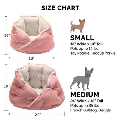 Image showing  Minky Faux Fur and Velvet Calming Hug Pet Bed