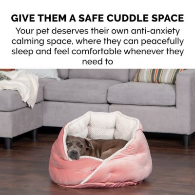 Image showing 5 th FurHaven Minky Faux Fur and Velvet Calming Hug Pet Bed