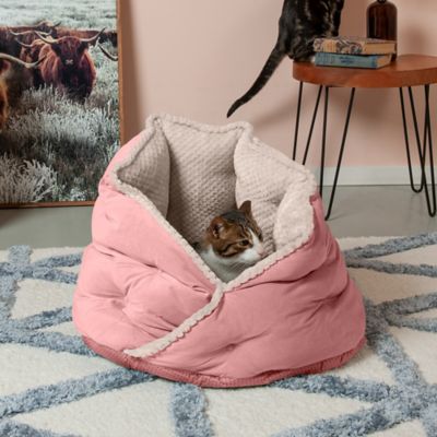 Image showing 8 th FurHaven Minky Faux Fur and Velvet Calming Hug Pet Bed