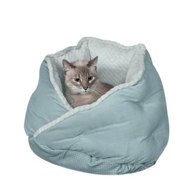 FurHaven Minky Faux Fur and Velvet Calming Hug Pet Bed