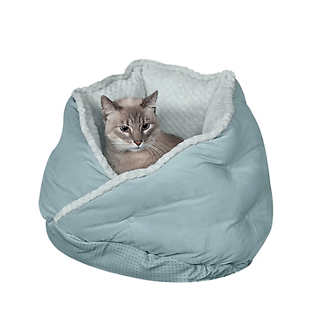 FurHaven Minky Faux Fur and Velvet Calming Hug Pet Bed