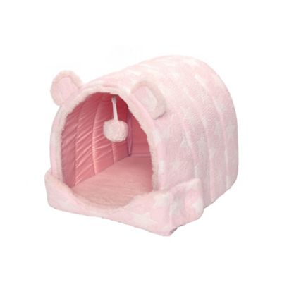 Image showing  Starry Cave Teddy Bear Fleece and Faux Fur Dog Bed