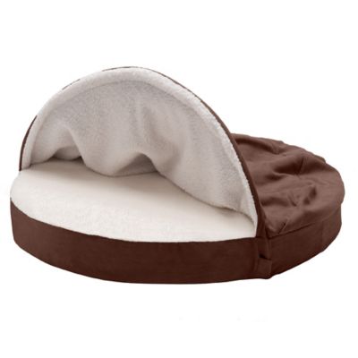 FurHaven Snuggery Burrow Faux Sheepskin Memory Foam Dog Bed