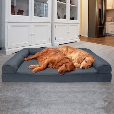 Image showing 9 th FurHaven Quilted Orthopedic Sofa Dog Bed