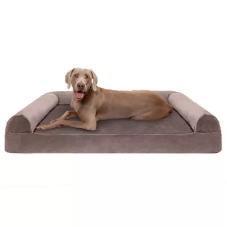 FurHaven - Faux Fur and Velvet Cooling Mattress - Dog Sofa Bed Bolster Dog Beds