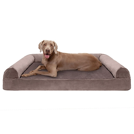 FurHaven Faux Fur and Velvet Cooling Gel Mattress Sofa Dog Bed