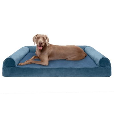 FurHaven Faux Fur and Velvet Cooling Gel Mattress Sofa Dog Bed