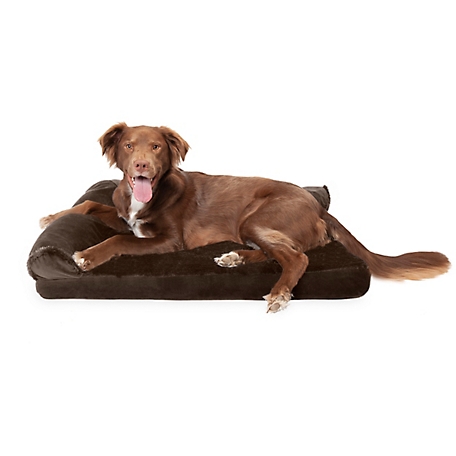 FurHaven Plush and Velvet Deluxe Chaise Lounge Cooling Gel Foam Sofa Dog Bed