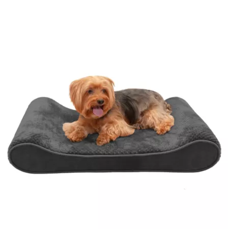 FurHaven Minky Plush and Velvet Luxe Memory Foam Dog Bed Bolster Dog Beds