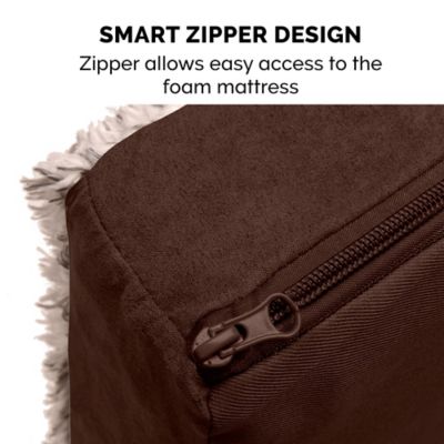 Image showing 8 th FurHaven Two-Tone Faux Fur and Suede Deluxe Orthopedic Dog Bed