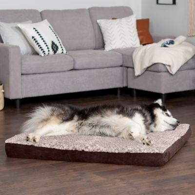 Image showing 9 th FurHaven Two-Tone Faux Fur and Suede Deluxe Orthopedic Dog Bed