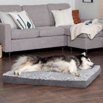 Image showing 9 th FurHaven Two-Tone Faux Fur and Suede Deluxe Orthopedic Dog Bed