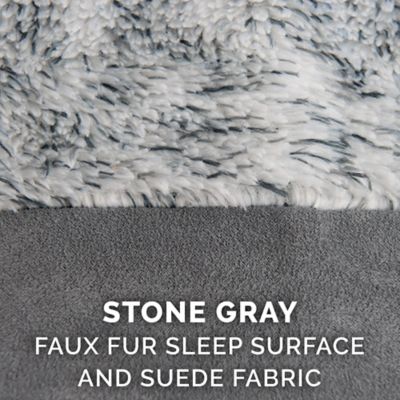 Image showing 9 th FurHaven Two-Tone Fur and Suede Deluxe Full Support Solid Orthopedic Dog Bed