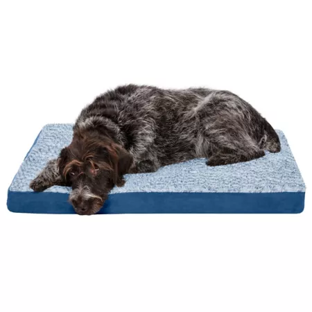 FurHaven Solid Orthopedic Dog Bed in Two-Tone Fur and Suede Full Support Orthopedic Dog Beds