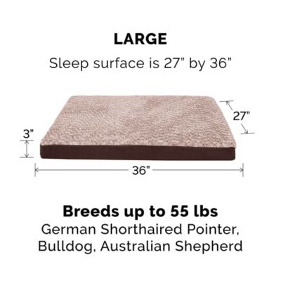 Image showing  Two-Tone Faux Fur and Suede Deluxe Memory Foam Dog Bed