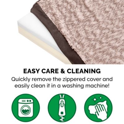 Image showing 8 th FurHaven Two-Tone Faux Fur and Suede Deluxe Memory Foam Dog Bed