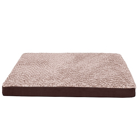 FurHaven Two-Tone Faux Fur and Suede Deluxe Memory Foam Dog Bed