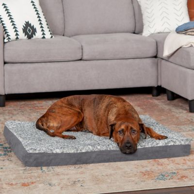 Image showing  Two-Tone Faux Fur and Suede Deluxe Memory Foam Dog Bed