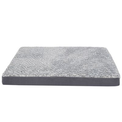 FurHaven Two-Tone Faux Fur and Suede Deluxe Memory Foam Dog Bed