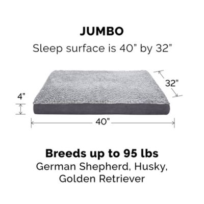Image showing  Two-Tone Faux Fur and Suede Deluxe Memory Foam Dog Bed