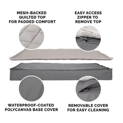 Image showing 2 th FurHaven Quilted Top Convertible Indoor/Outdoor Deluxe Memory Foam Dog Bed