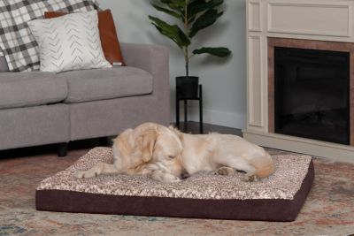 Image showing  Two-Tone Faux Fur and Suede Deluxe Cooling Gel Foam Dog Bed