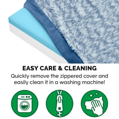 Image showing 6 th FurHaven Two-Tone Faux Fur and Suede Deluxe Cooling Gel Foam Dog Bed