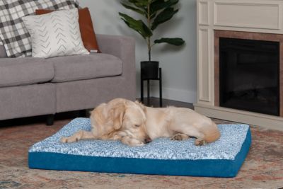 Image showing  Two-Tone Faux Fur and Suede Deluxe Cooling Gel Foam Dog Bed