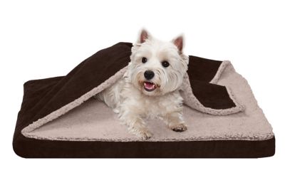 FurHaven Berber and Suede Blanket Top Orthopedic Mattress Dog Bed